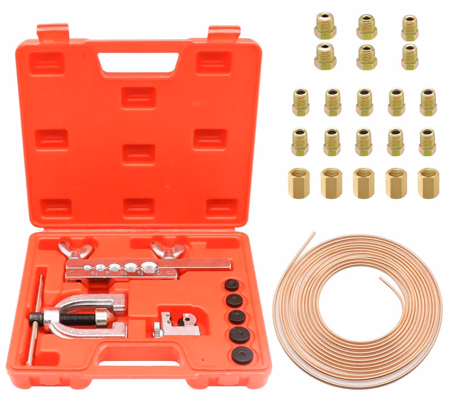 Omgoods - Kit di strumenti per tubi freno con dispositivo di crimpatura