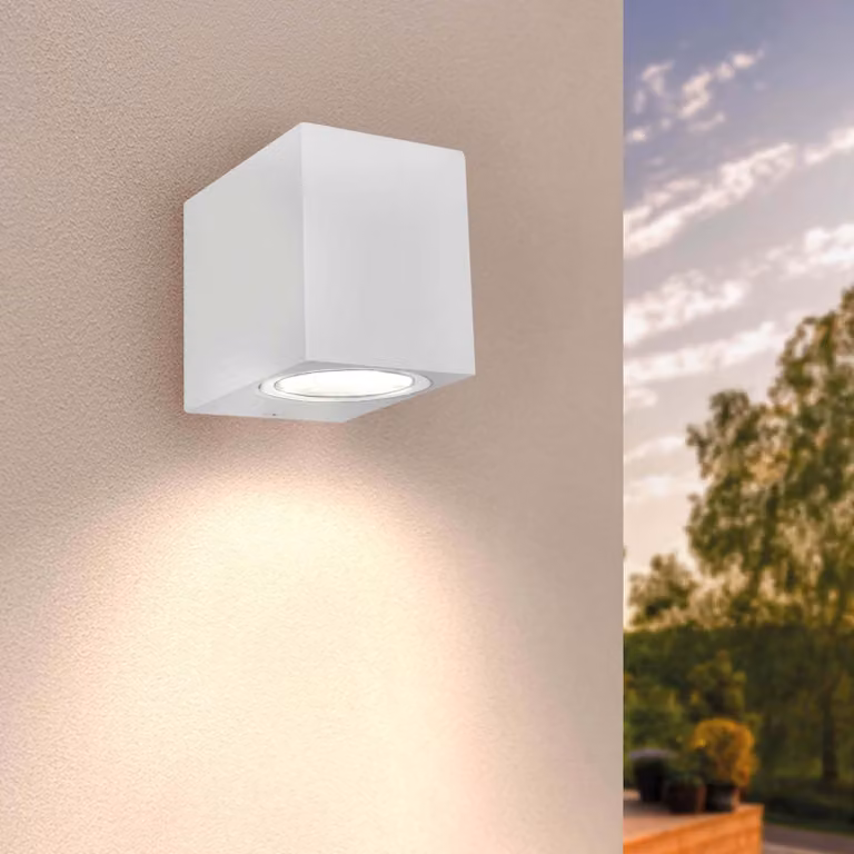 Lampada da parete Ledvion, grado di protezione IP54, 35W, senza lampadina GU10, colore bianco, dimmerabile, 220-240V