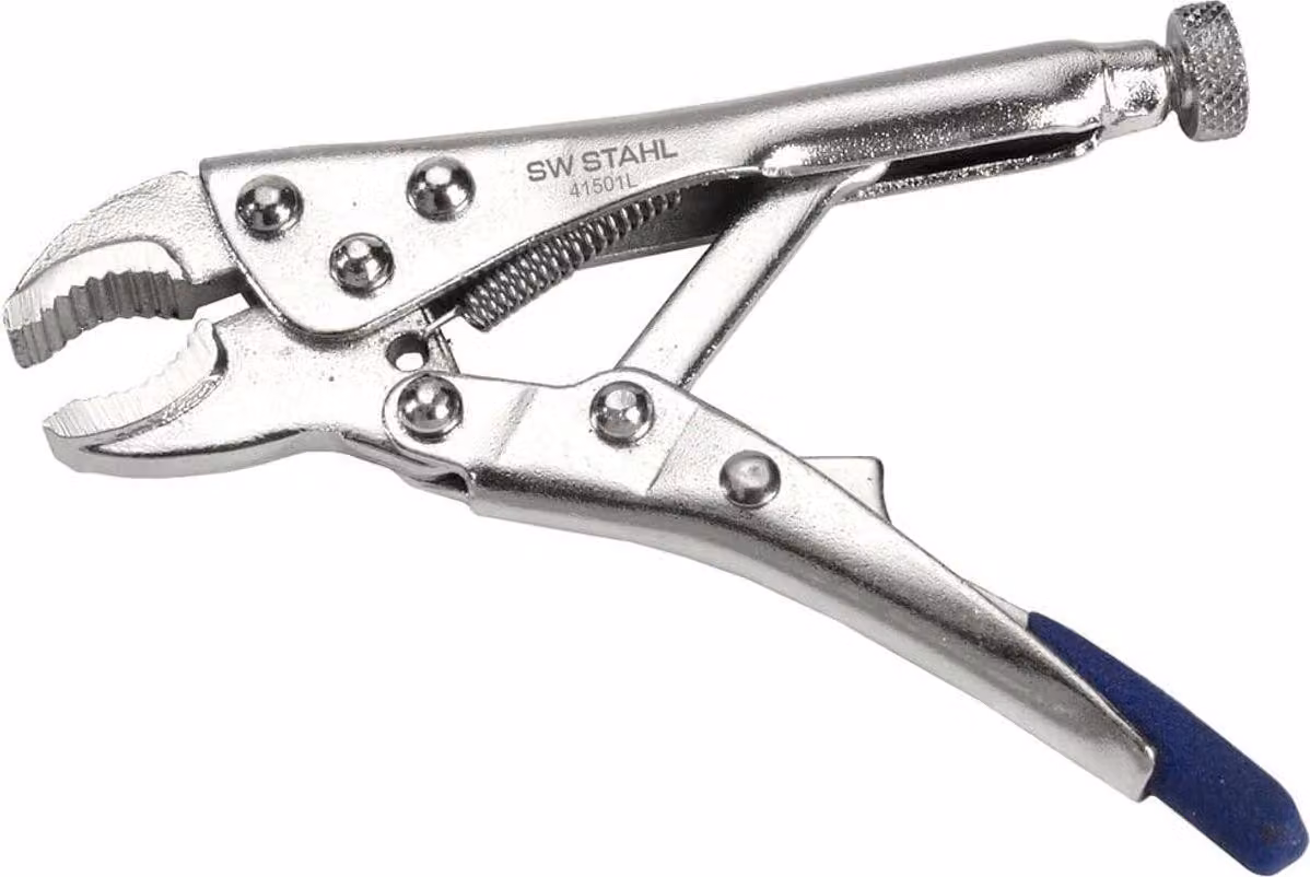 SW-Stahl 41501SB Pinza a serramanico 100 mm I pinza cromata con design universale I pinza a ganasce con ganasce semitonde I pinza a serramanico con 6 rivetti I in blister