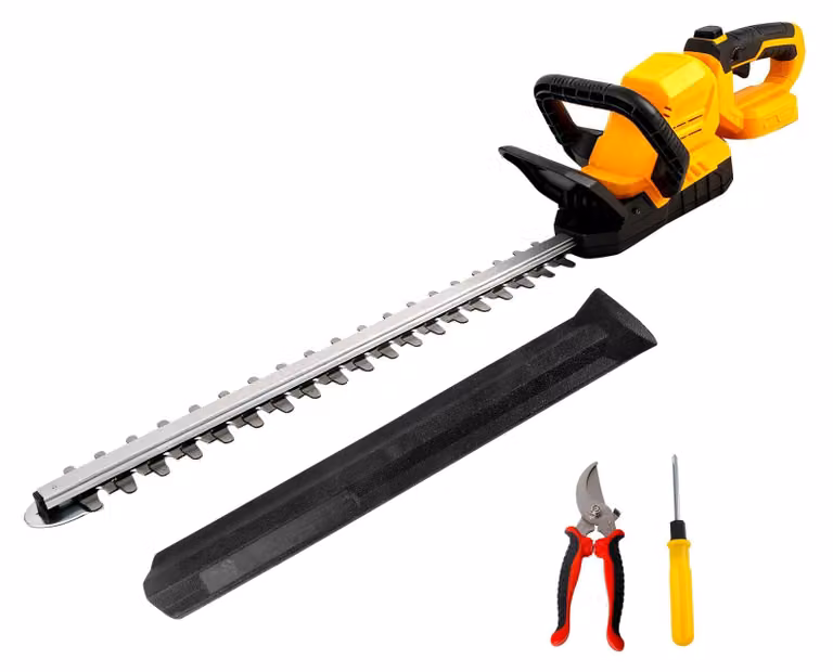 Potatore a batteria da 53 cm, compatibile con batterie, tagliasiepi senza fili con motore brushless da 3000 RPM, testa girevole a 180°, diametro di taglio 15 mm