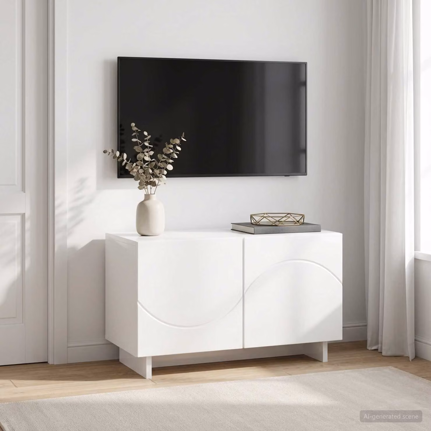 vidaXL Supporto TV Moderno in MDF Bianco Lucido L 60 cm x P 34.5 cm x H 40 cm