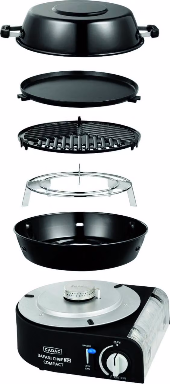 Cadac Safari Chef 30 Compact Deluxe Gas Grill Camping Grill ø 30 cm 6525L1-10-UN