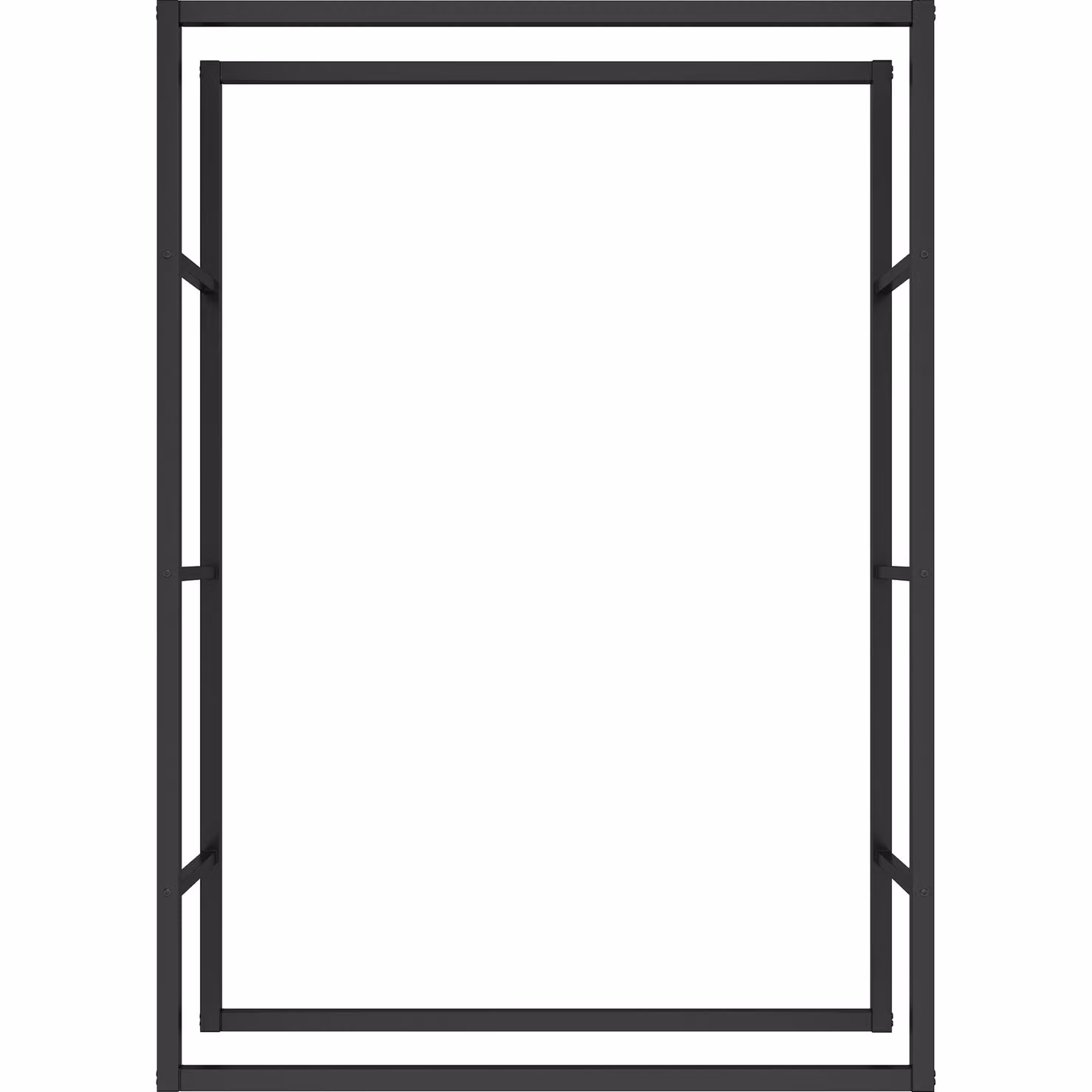 Tectake Portalegna Tuby, scaffale in metallo nero opaco per interni ed esterni, L 100,5 x P 25 x H 150 cm – 2