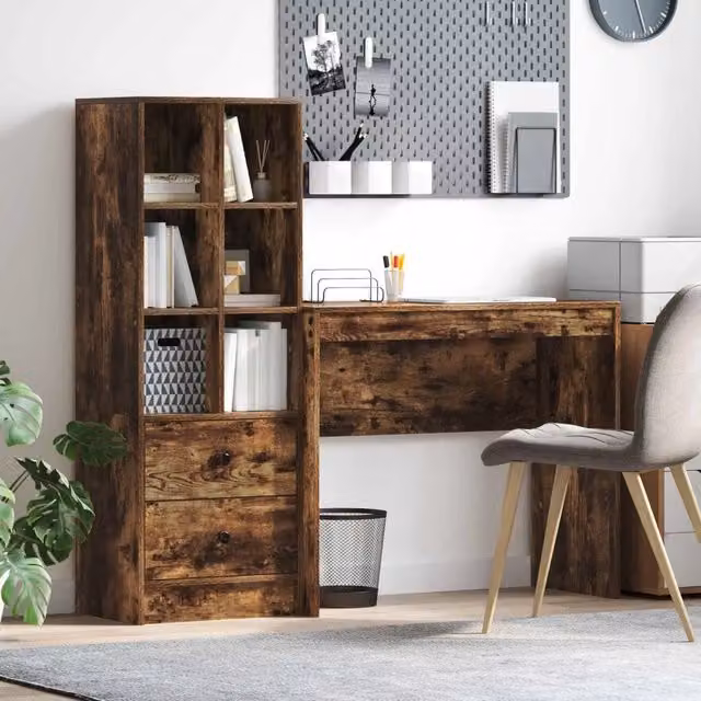 Scrivania Rovere fumé 135,5 x 40 x 127 cm 2 pz 3337325