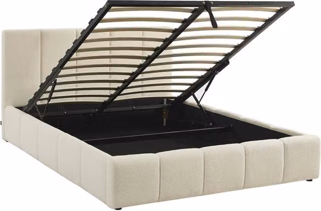 Struttura letto con contenitore e testiera 140cmx190cm, imbottita