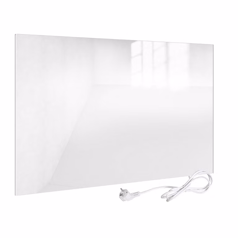 VIESTA® Pannello Riscaldante a Infrarossi in Vetro 450 W – Pannello Piatto in Vetro di Sicurezza con Tecnologia Carbon Crystal e Interruttore On/Off
