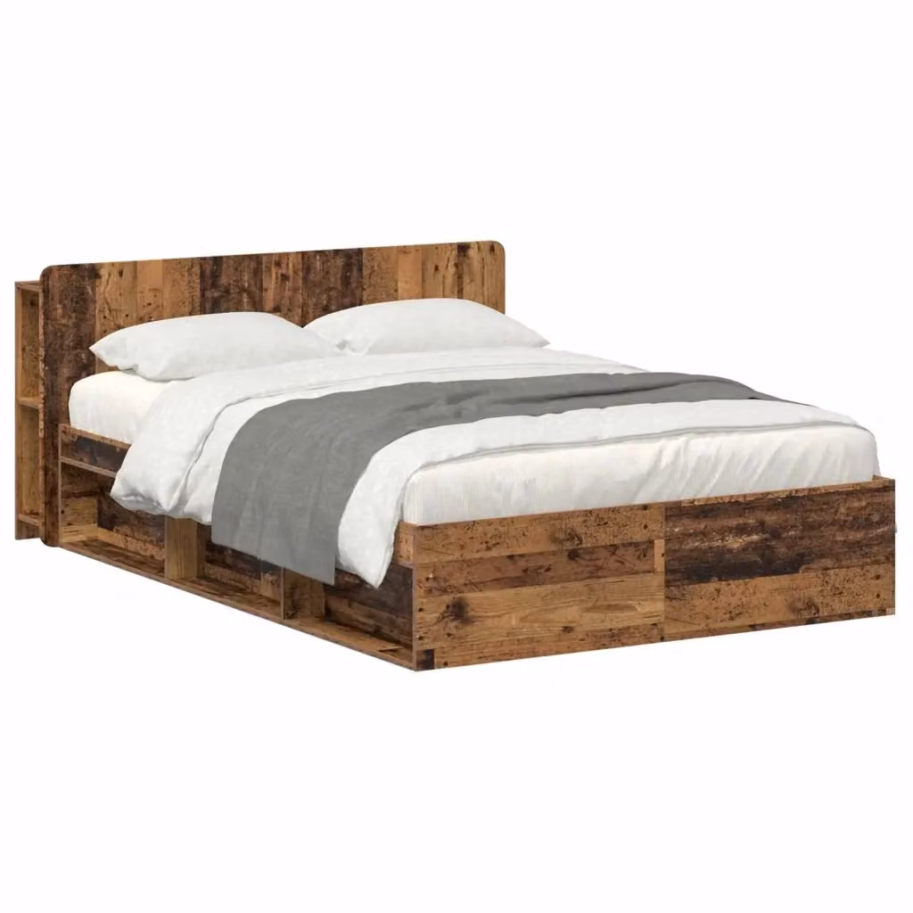 Letto con contenitore con cassetti vidaXL in legno color marrone L/P/H: 190 x 140 x 154 cm – 2