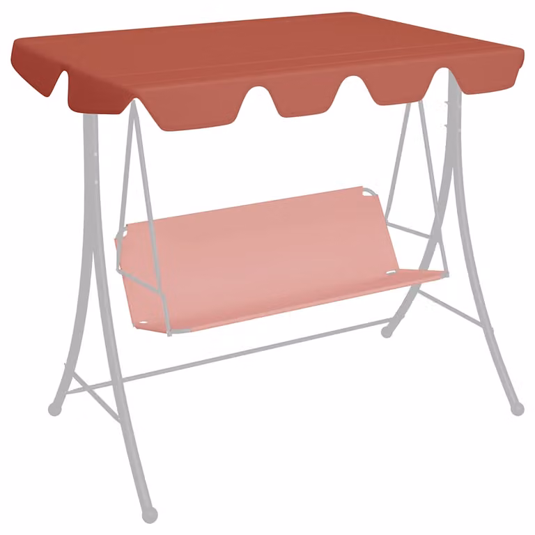Baldacchino per dondolo da giardino vidaXL in poliestere rivestito in PVC, colore terracotta, L/P: 150 x 105 cm / 130 x 70 cm