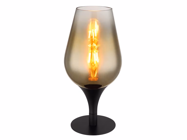 Lampada da tavolo in vetro oro, diametro 15 cm