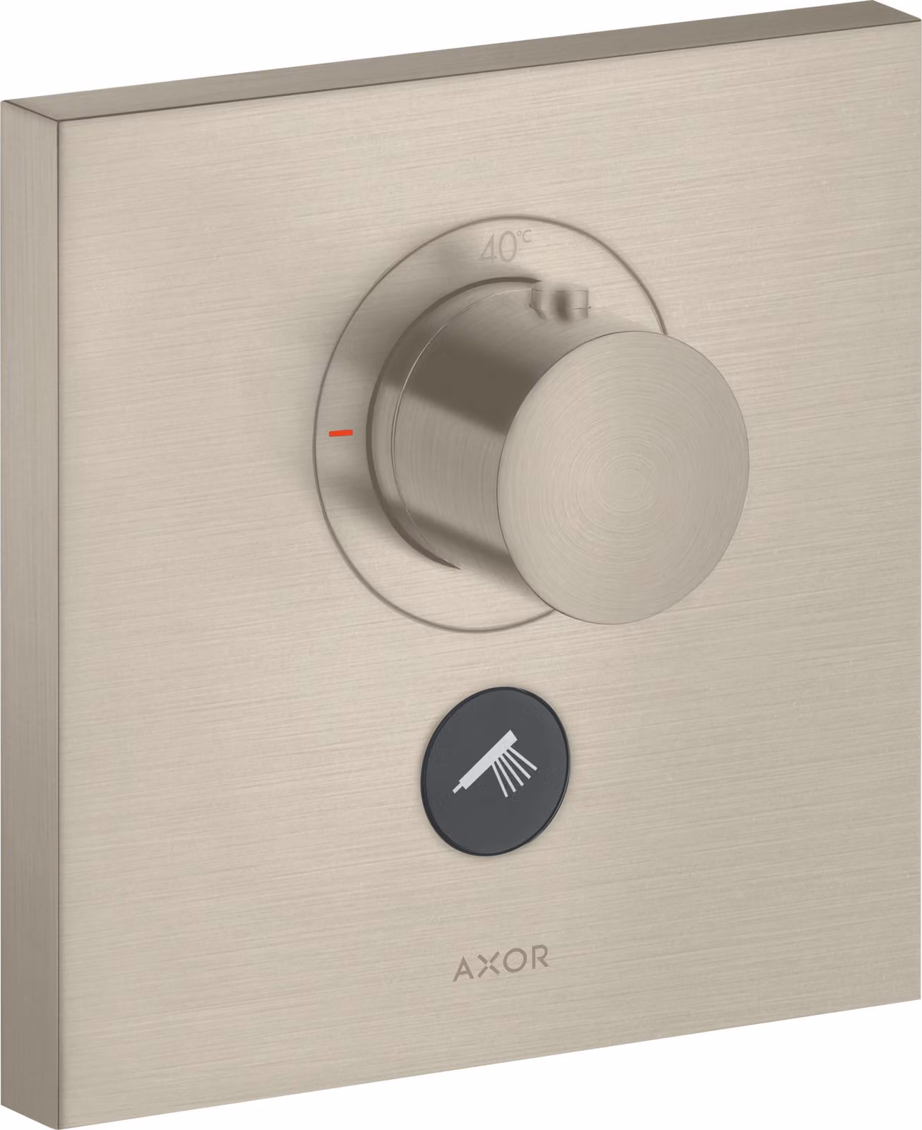 hansgrohe AXOR Starck ShowerSelect Thermostat carré à débit élevé encastré pour 1 consommateur et 1 prise supplémentaire, 36716820, 36716820