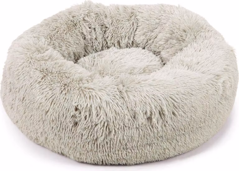 Beeztees Yali - Letto per cani - Peluche - Grigio chiaro - Diam. diam. 60 cm