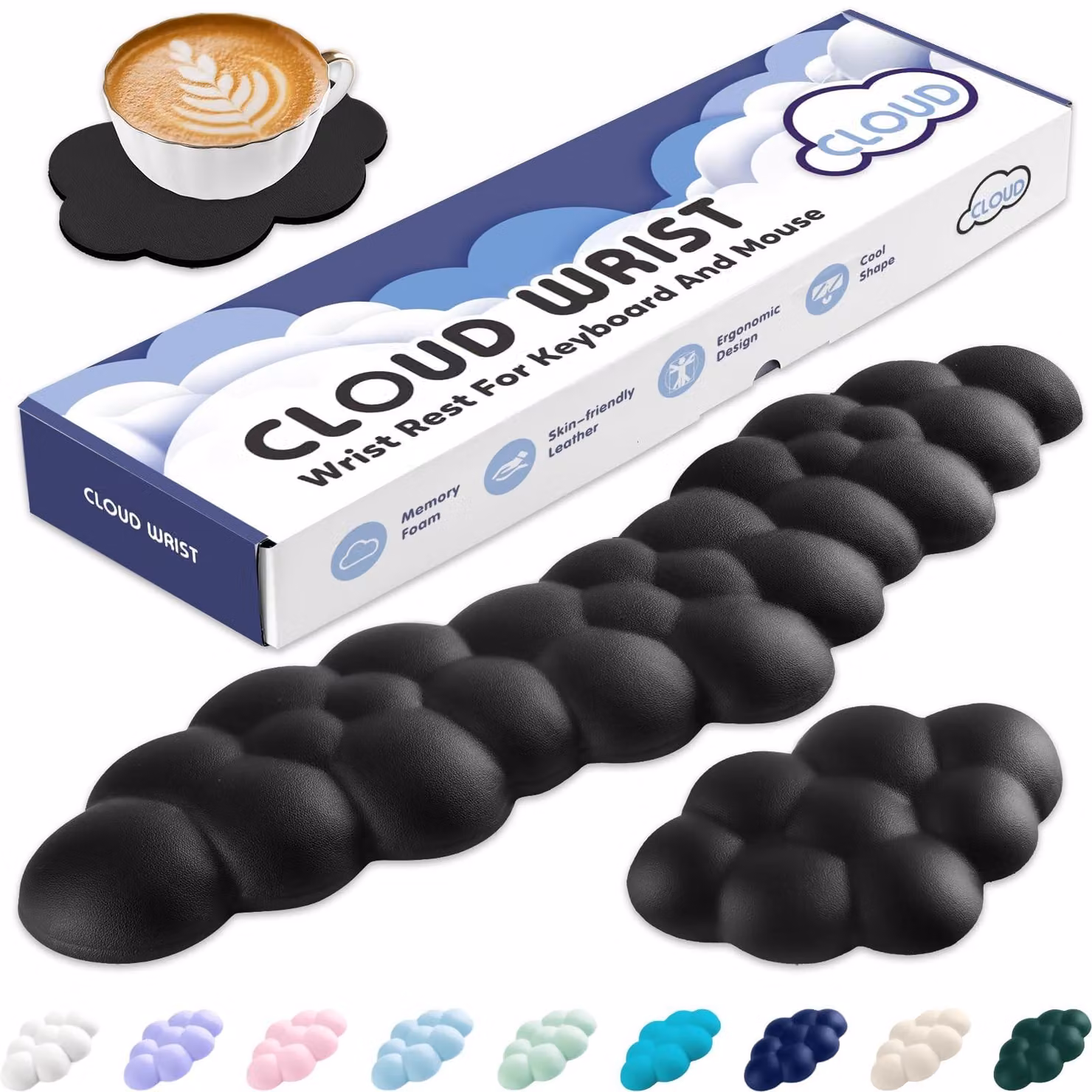 Set di supporti per schiuma a memoria in ecopelle Cloud