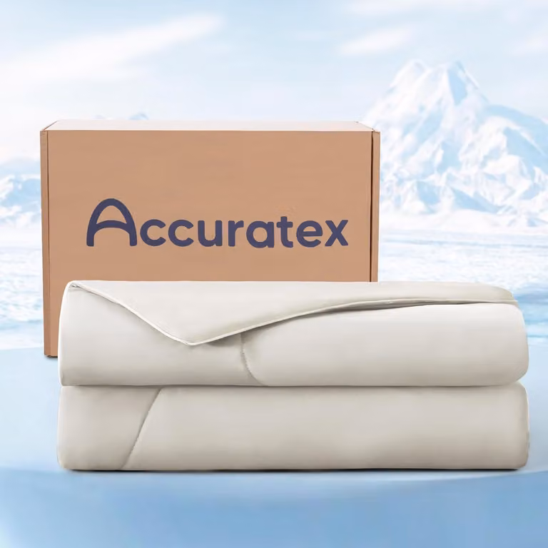 Coperta refrigerante 200x200 cm, realizzata in fibra Arc-Chill, leggera, traspirante, ideale per l'estate