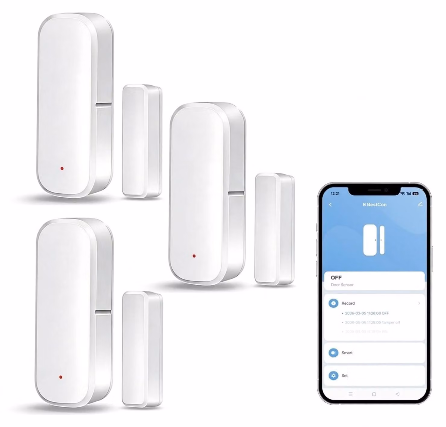 Sensore Zigbee per porte e finestre, rilevatore wireless per sistemi di allarme, confezione da 3