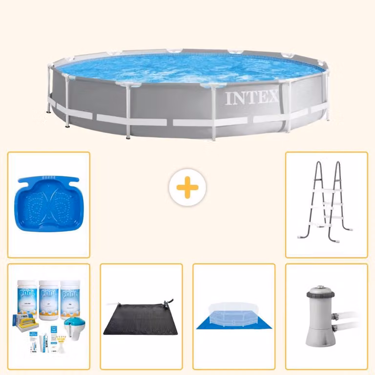 Struttura per piscina a forma di prisma - 366x76 cm - composta da 7 elementi - modello S21050