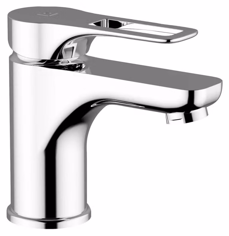 Schläfer 27505012 | Miscelatore Monocomando per Lavabo Bagno serie Flat con Scarico automatico 1 1/4, Rubinetto Monoforo Lavandino Bagno cartuccia diam35mm Cromo Argento, Italy