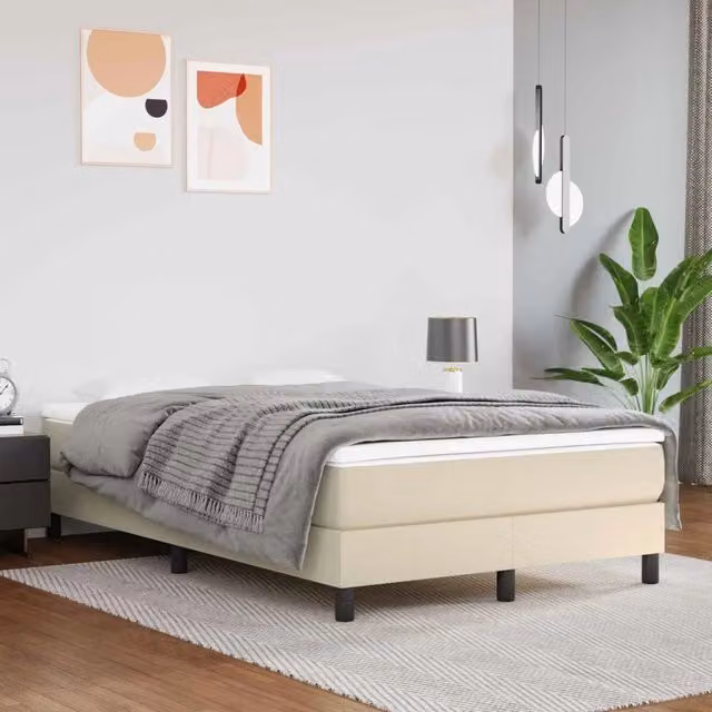 Materasso Ibrido vidaXL in Similpelle Beige L: 120 cm, P: 200 cm, H: 20 cm