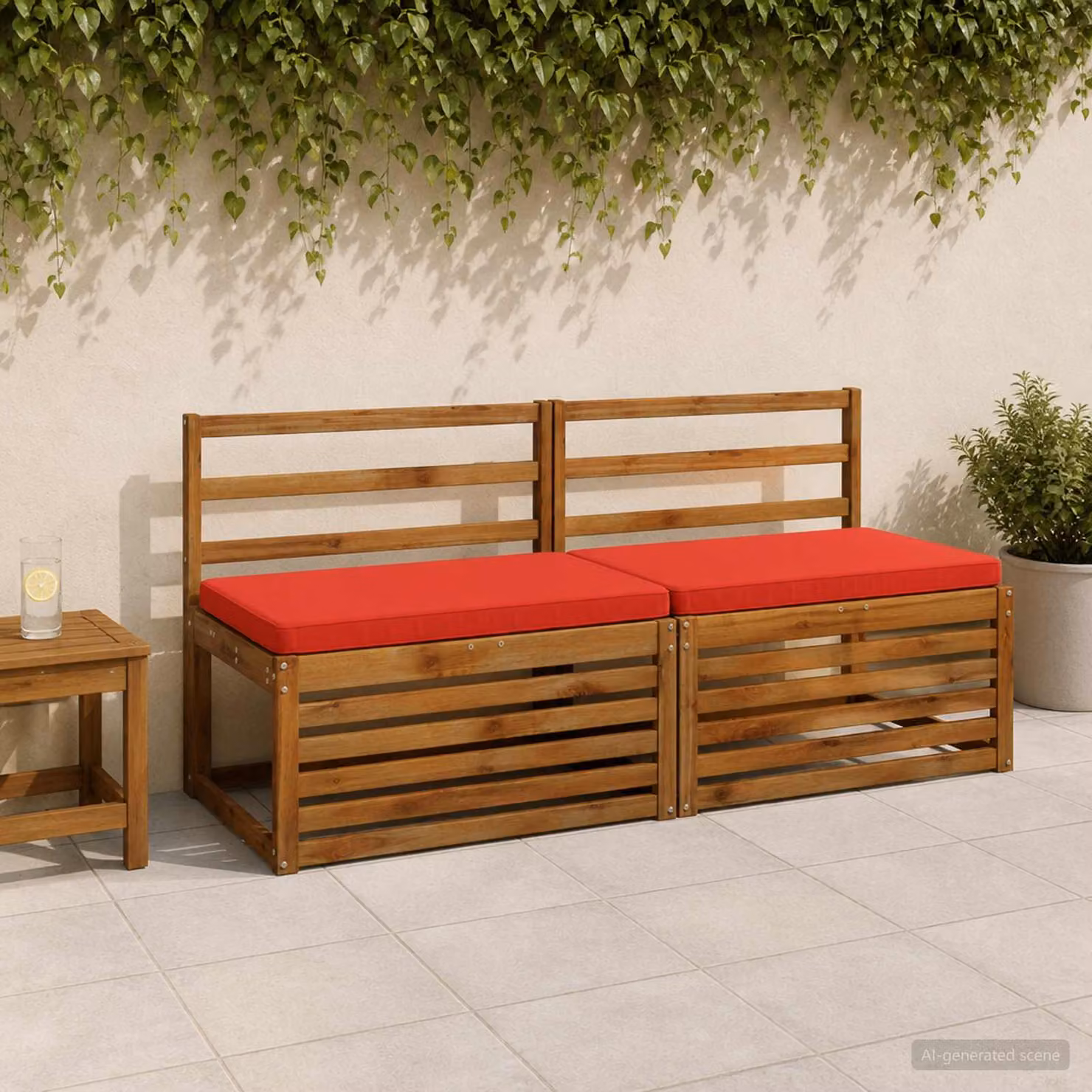 Cuscino per panchina vidaXL VUGHT rosso in poliestere con rivestimento rimovibile e resistente ai raggi UV