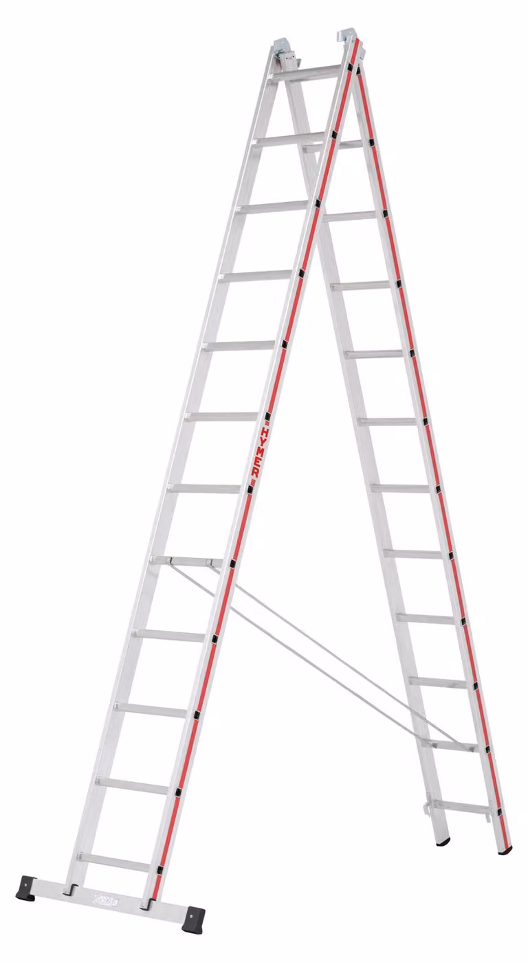 Scala multiuso Hymer con piedini pressati, 2x12 pioli