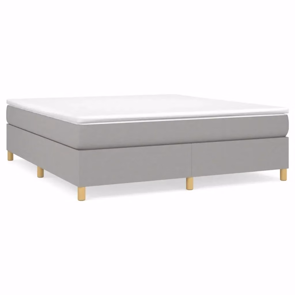 Letto Ibrido vidaXL con Giroletto a Molle e Materasso Grigio e Bianco L/P/H: 160 x 200 x 35 cm – 2