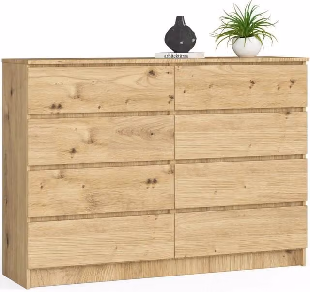 Cassettiera AKORD K140 Quercia Artisan 138 cm 8 cassetti 138x40x99 cm