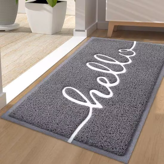 Tappetino esterno/protettivo per porta d'ingresso, lavabile, adatto per porte principali, giardini, colore grigio, dimensioni 44x76 cm