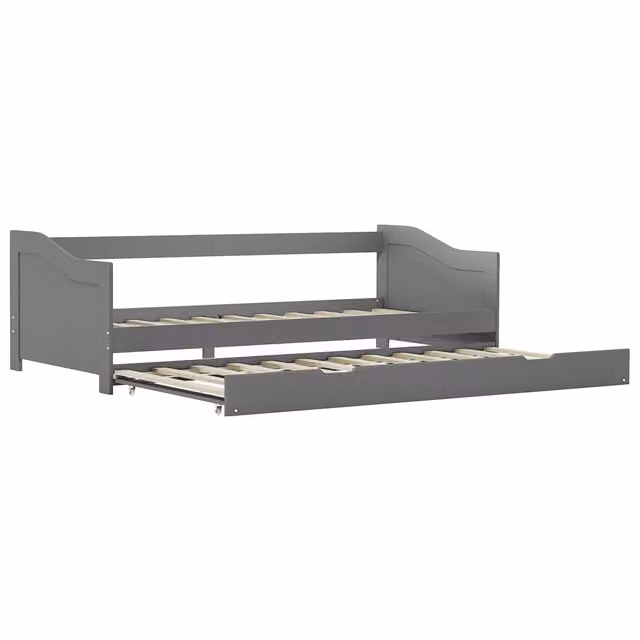Letto singolo | Letto per adulti | Dormeuse Estraibile senza Materasso Grigia 90x200 cm