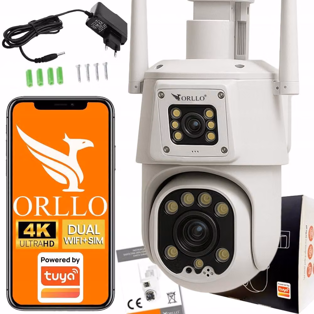 Telecamera IP Orllo TZ8 Dual 4MP+4MP 4G SIM LTE Wi-Fi