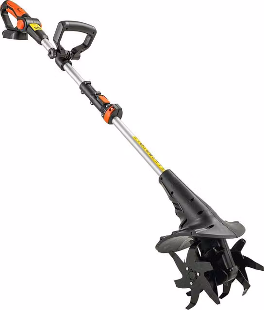 Motocoltivatore da giardino Outsunny con 4 lame in acciaio 65Mn, Nero e Rosso, L: 20 cm, P: 18 cm