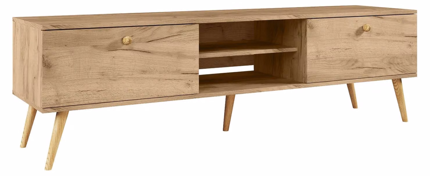 Mobile porta TV NILSA - rovere artigianale oro/marrone