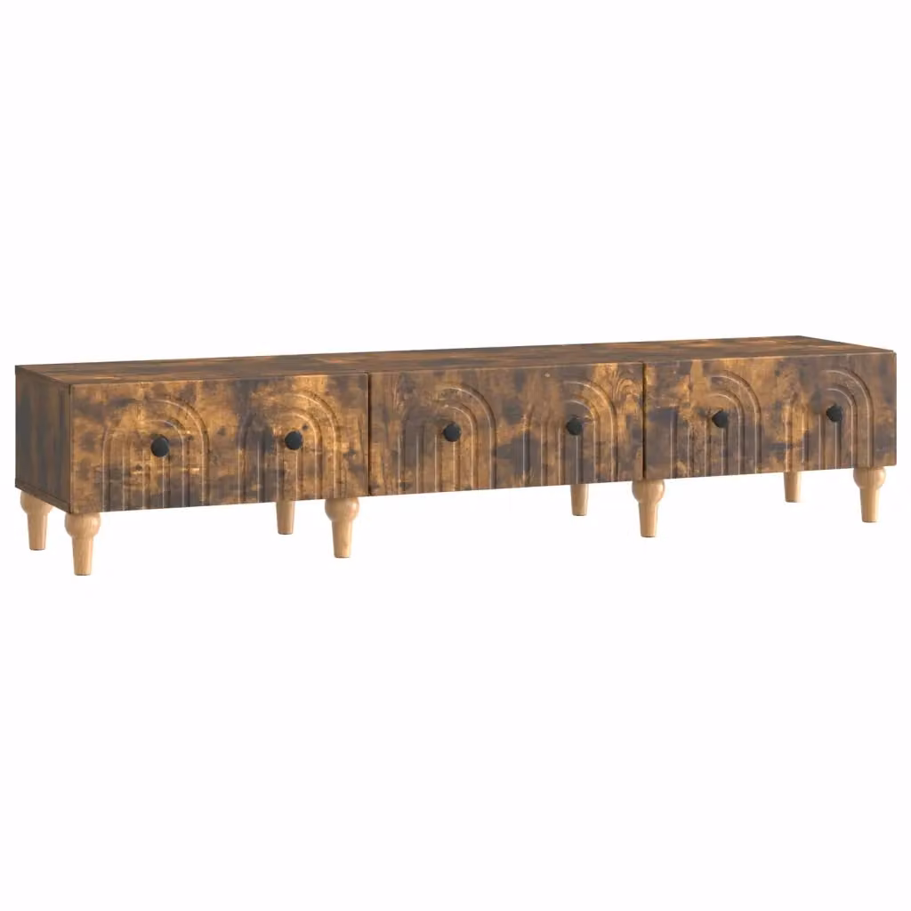 Mobile TV moderno vidaXL in legno Rovere Fumo marrone L: 147 cm, P: 34,5 cm, H: 30 cm – 2