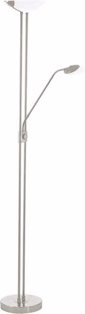 Piantana Moderna Eglo Baya in Acciaio Argentato con Luce LED Integrata da 20W Dimmerabile e Regolabile