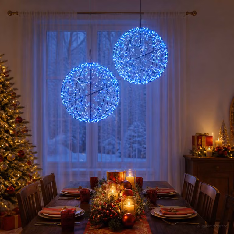 vidaXL Luce a punta di Natale 2 pz 1500 LED Blu Diametro 50 x 52 cm