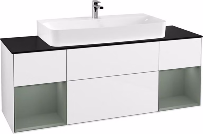 V&B illuminazione da parete del mobile Finion 160cm, Pl b m, Rg Ol m Lac, glo wh. Lac