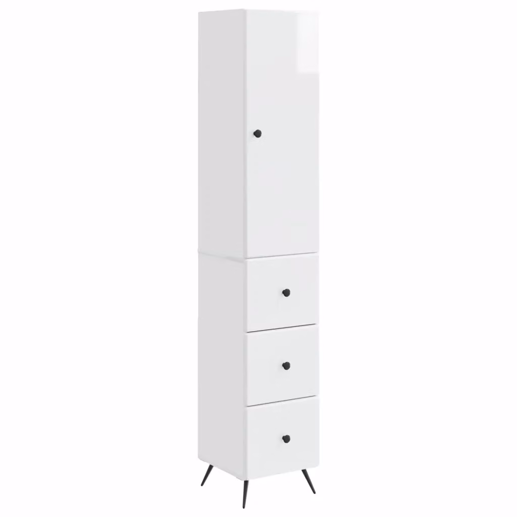 Set di 2 armadi moderni vidaXL bianchi con ante scorrevoli e ripiani interni L/P/H: 34,5 x 29,58 x 90 cm – 2