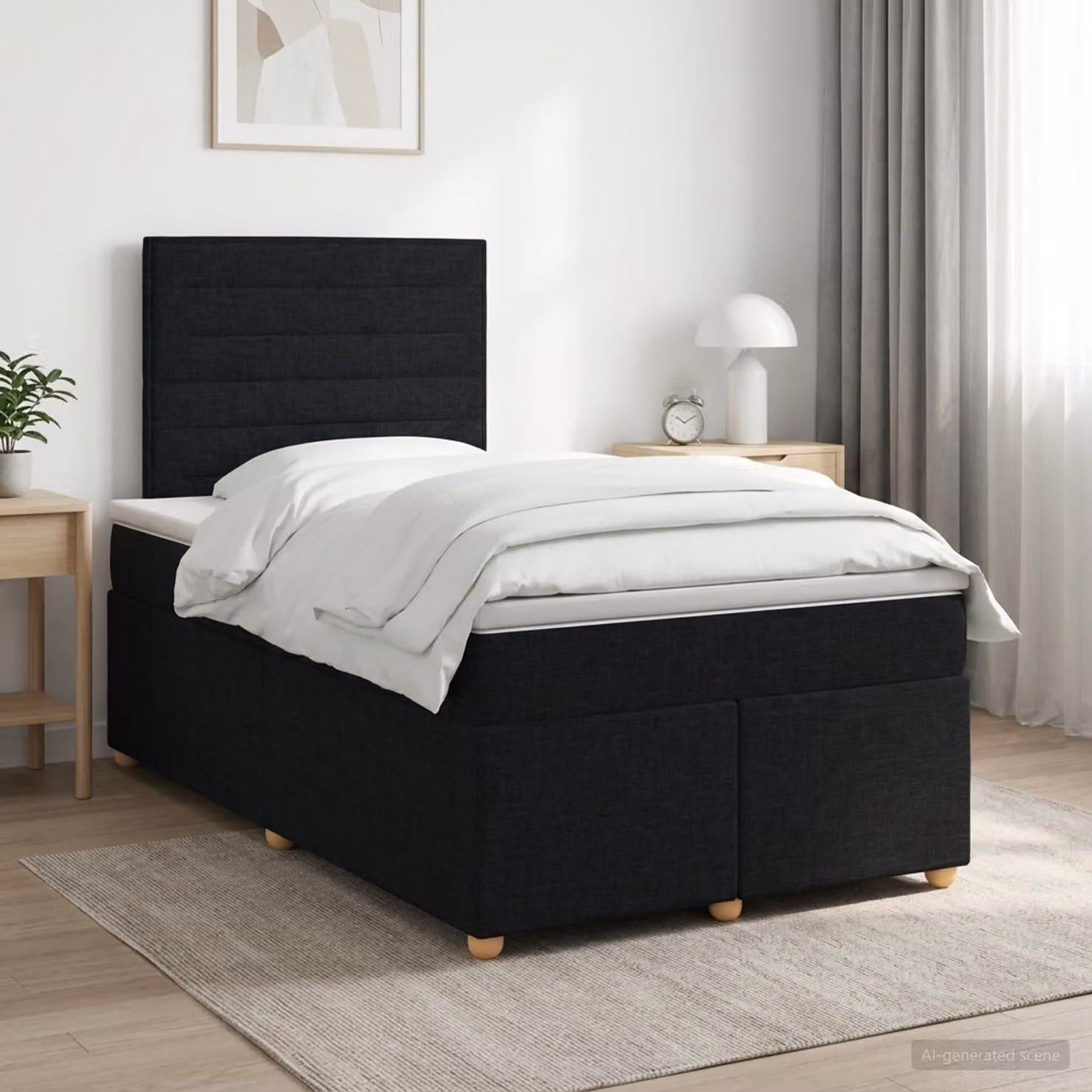 Maison Exclusive - Letto boxspring con materasso nero 120 x 200 cm Tessuto