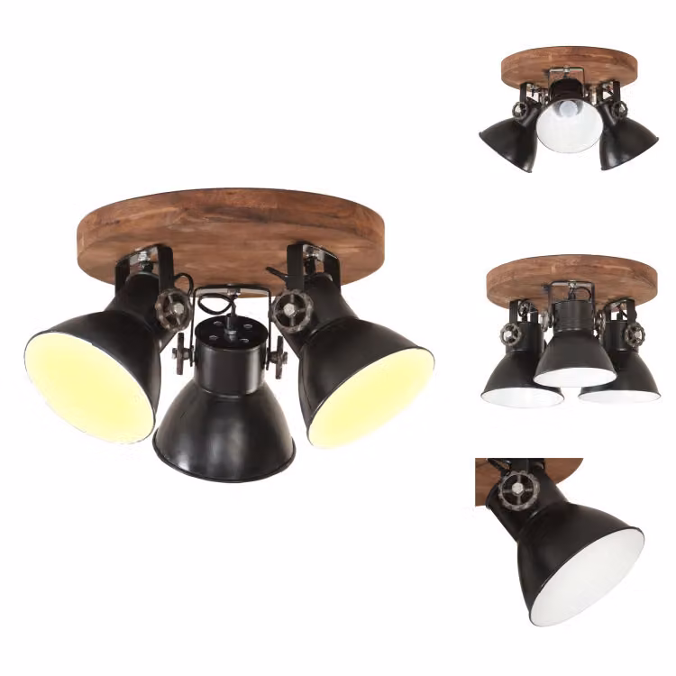 vidaXL Lampada da soffitto stile industriale 25 W Nero 42x27 cm E27 -  Lampade