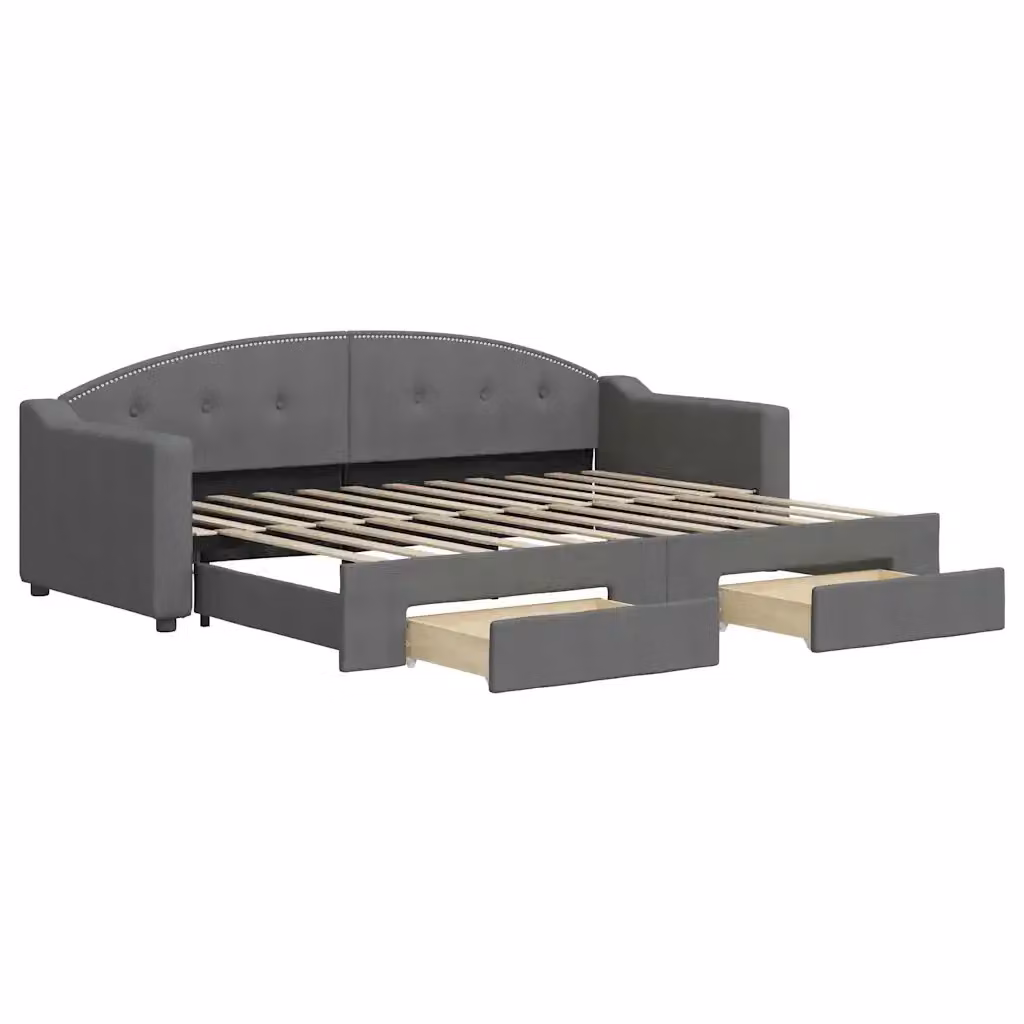 Divano Letto Estraibile con Cassetti vidaXL Grigio per Soggiorno e Camera da Letto – 2