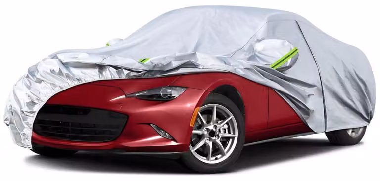 Copertura impermeabile per auto, compatibile con Mazda Miata/MX-5 dal 1998 al 2025, copertura protettiva per tutte le condizioni atmosferiche, colore argento