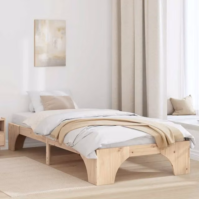Struttura letto con giroletto in pino massello naturale L: 80 cm, P: 200 cm – 1