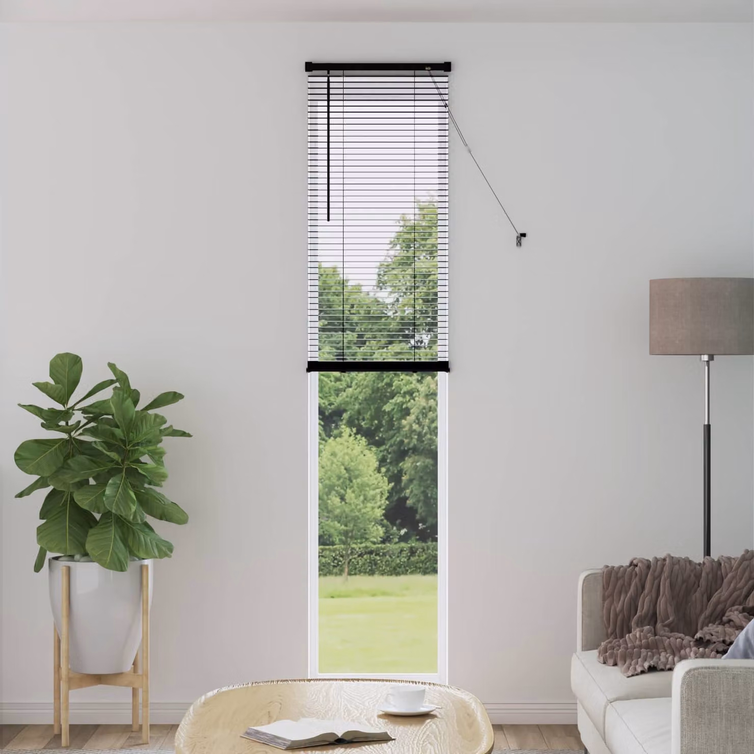 Tenda Veneziana vidaXL in PVC Semi-trasparente Nero L: 60 cm, H: 213 cm