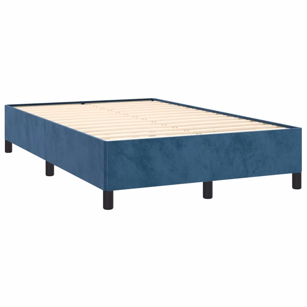 Giroletto senza Materasso Blu Scuro 120x190 cm Velluto