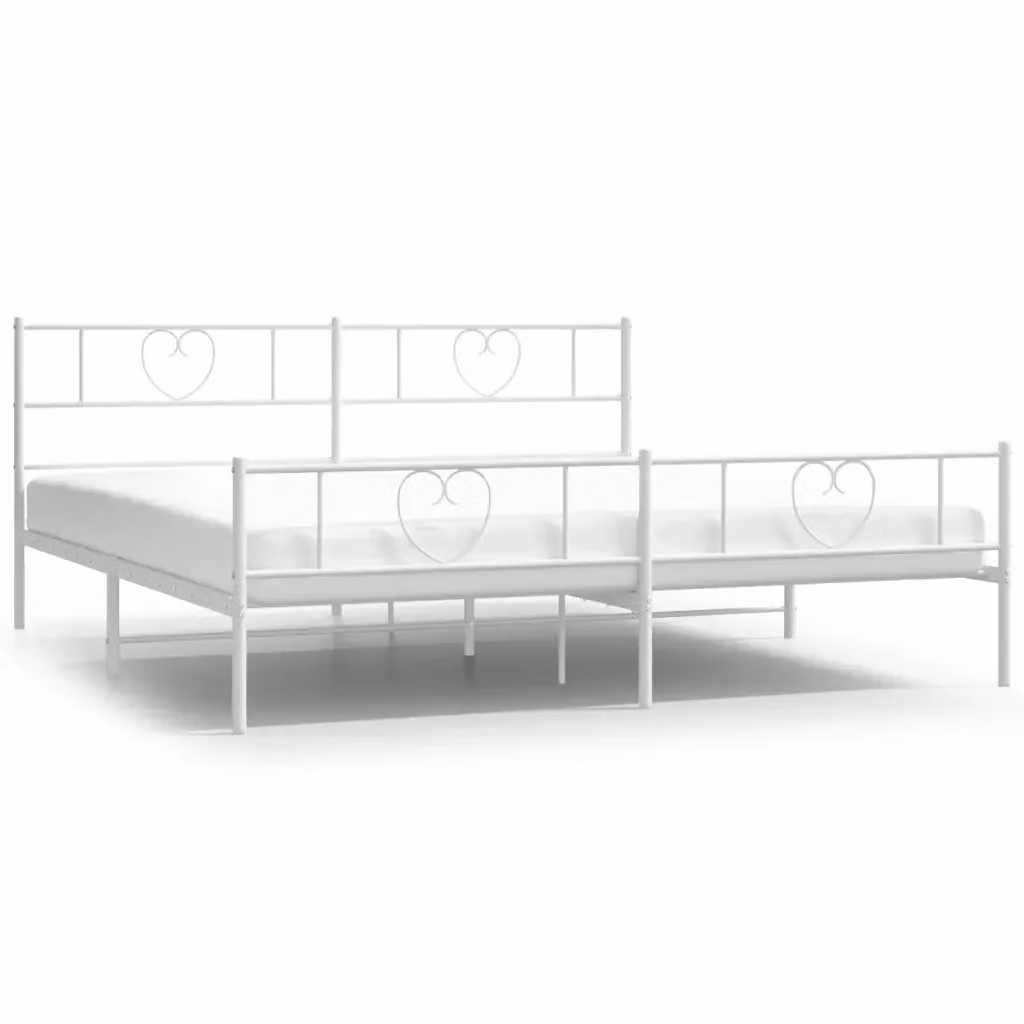 Letto con testiera e pediera in metallo bianco vidaXL L/P/H: 180 x 200 x 90 cm – 2
