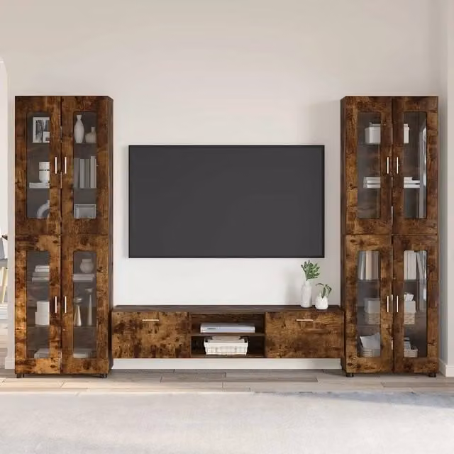 Set mobile TV FLORIN 3 pz Rovere fumé Legno ingegnerizzato 3397989