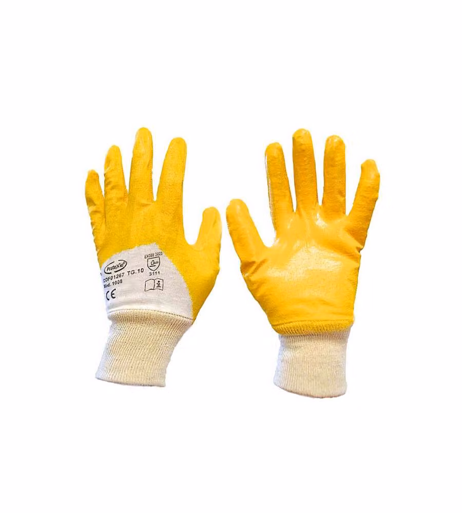 Guanti Nitrile Gialli Polsino 10 Protexio 01267