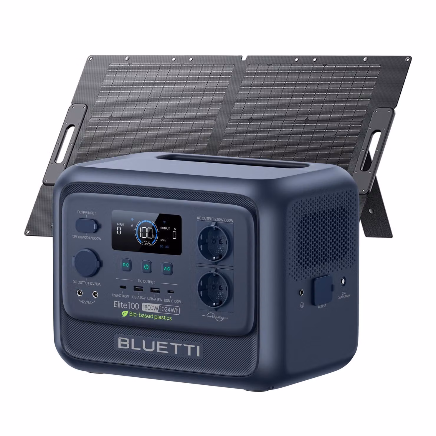 BLUETTI generatore solare Elite 100 V2 + pannelli solari da 100W, centrale elettrica portatile da 1024 Wh per il campeggio, le emergenze e l'alimentazione di emergenza, le interruzioni di corrente