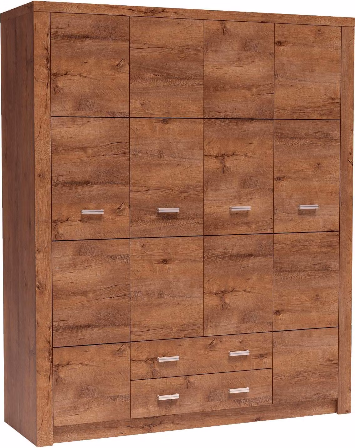 Armadio a porte battenti Masseno ZERI 178/214/58 cm a 4 ante, marrone