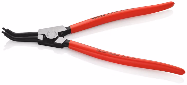 KNIPEX 46 31 A42 Pinza per anelli esterni su alberi con angolo di 45° e rivestimento in plastica nera atramentata 310 mm