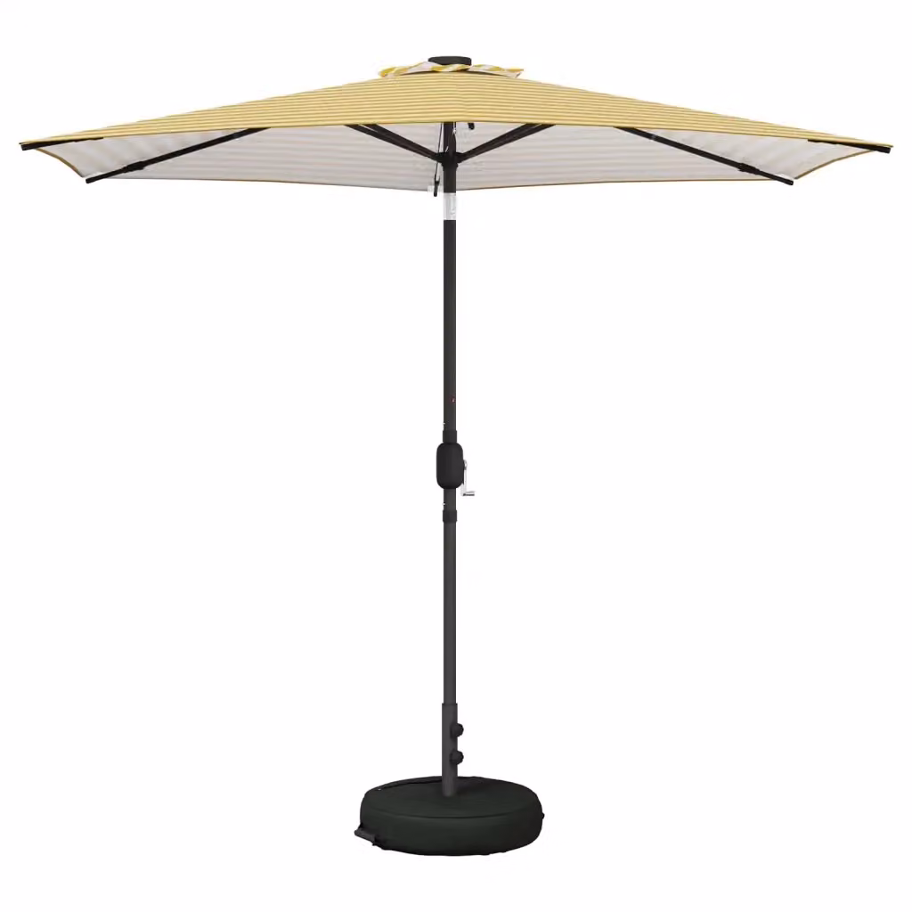 Ombrellone da giardino con luci LED e base in poliestere bianco e giallo L: 270 cm x P: 270 cm – 2