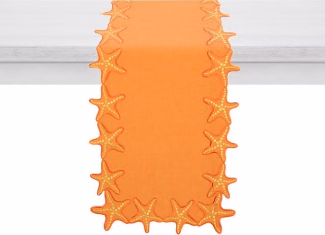 Runner KASANOVA con motivo a stelle arancione L: 150 cm, P: 50 cm